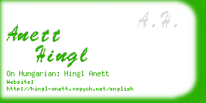 anett hingl business card